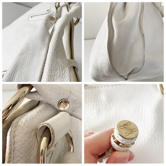 ❤️SOLD❤️Celine white bittersweet pebbled leather shoulder bag - Picture 5 of 11